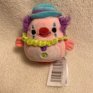 Colorful Clown Plush Toy - Pink, Purple, and Blue